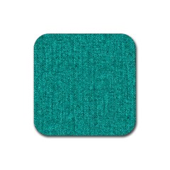 Green Denim Rubber Coaster (Square)