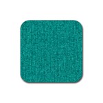 Green Denim Rubber Coaster (Square) Front