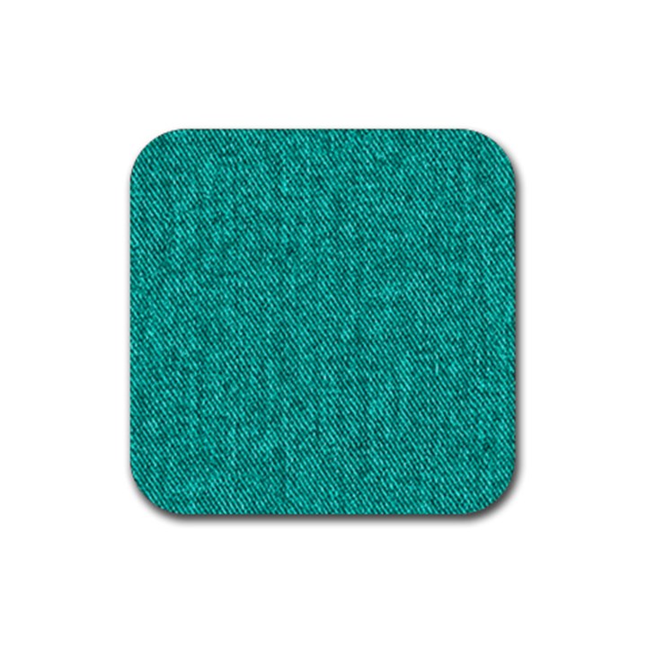 Green Denim Rubber Coaster (Square)