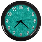 Green Denim Wall Clock (Black) Front