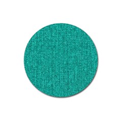 Green Denim Magnet 3  (round) by ArtsyWishy