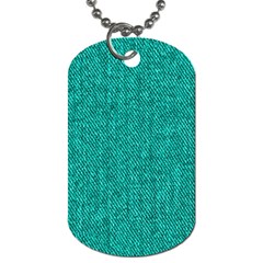 Green Denim Dog Tag (one Side) by ArtsyWishy