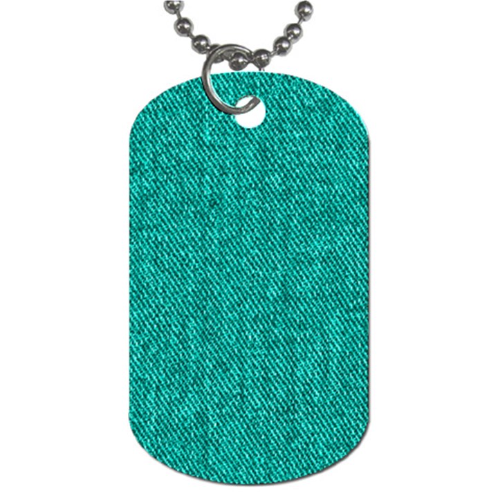 Green Denim Dog Tag (One Side)