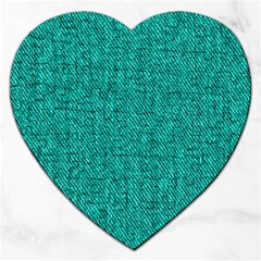 Green Denim Jigsaw Puzzle (Heart)