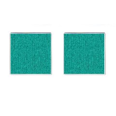 Green Denim Cufflinks (square) by ArtsyWishy