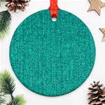 Green Denim Round Ornament (Two Sides) Front