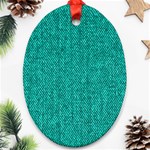 Green Denim Oval Ornament (Two Sides) Front