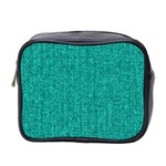 Green Denim Mini Toiletries Bag (Two Sides) Front