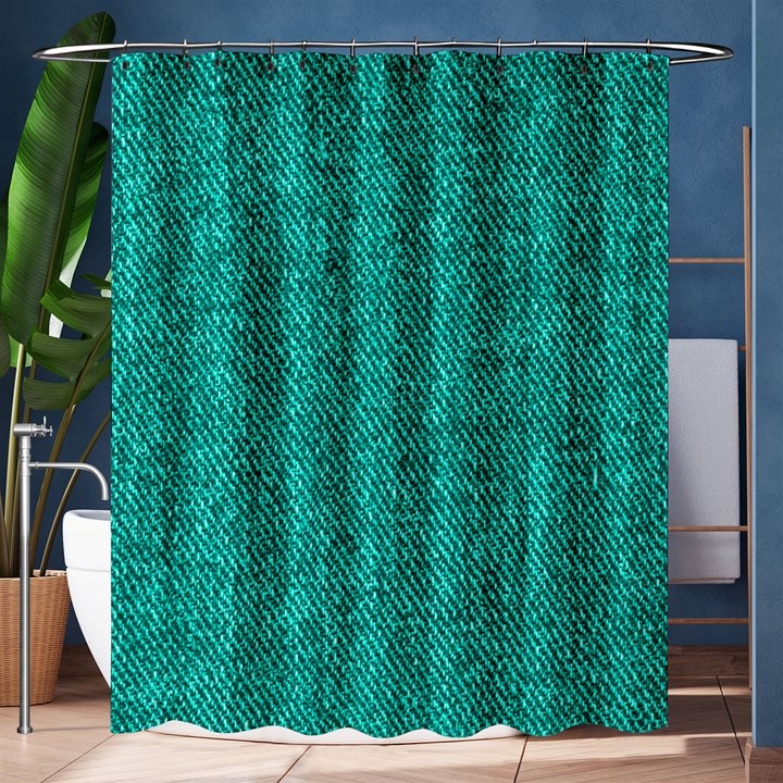 Green Denim Shower Curtain 60  x 72  (Medium)