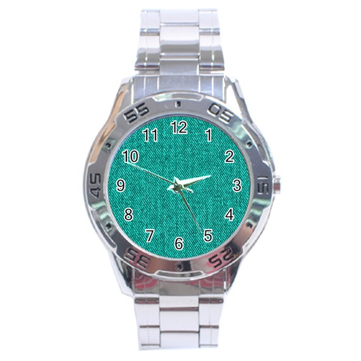 Green Denim Stainless Steel Analogue Watch