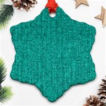 Green Denim Ornament (Snowflake) Front