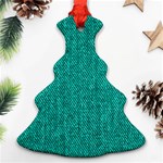 Green Denim Ornament (Christmas Tree)  Front