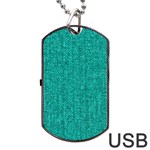 Green Denim Dog Tag USB Flash (One Side) Front