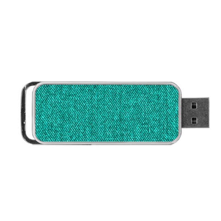 Green Denim Portable USB Flash (One Side)