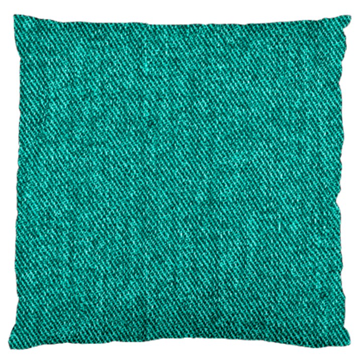 Green Denim Large Flano Cushion Case (One Side)