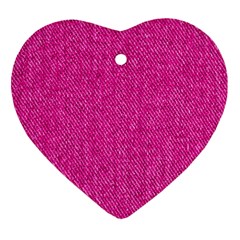 Pink Denim Design  Ornament (Heart)