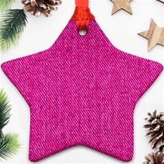 Pink Denim Design  Ornament (Star)