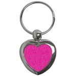 Pink Denim Design  Key Chain (Heart) Front