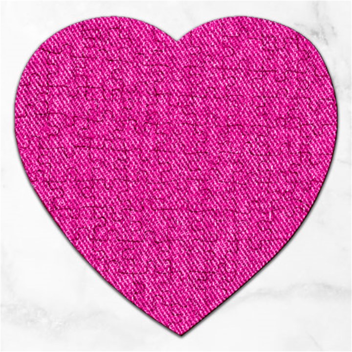 Pink Denim Design  Jigsaw Puzzle (Heart)