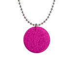 Pink Denim Design  1  Button Necklace Front