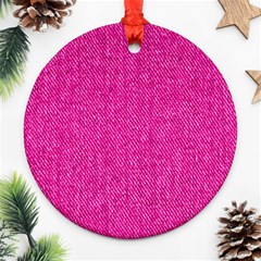 Pink Denim Design  Round Ornament (Two Sides)