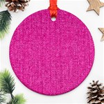 Pink Denim Design  Round Ornament (Two Sides) Back