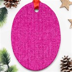 Pink Denim Design  Oval Ornament (Two Sides) Front