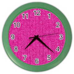 Pink Denim Design  Color Wall Clock