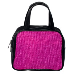 Pink Denim Design  Classic Handbag (One Side)