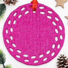 Pink Denim Design  Ornament (Round Filigree)