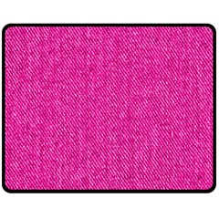 Pink Denim Design  Double Sided Fleece Blanket (medium)  by ArtsyWishy