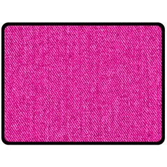 Pink Denim Design  Double Sided Fleece Blanket (Large) 