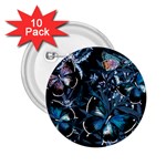 Beautiful Blue Butterflies  2.25  Buttons (10 pack)  Front