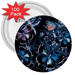 Beautiful Blue Butterflies  3  Buttons (100 Pack)  by ArtsyWishy