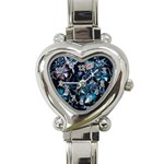 Beautiful Blue Butterflies  Heart Italian Charm Watch Front