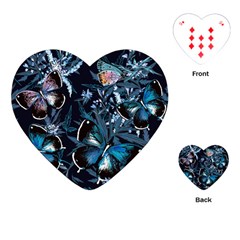 Beautiful Blue Butterflies  Playing Cards Single Design (heart) by ArtsyWishy