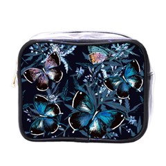 Beautiful Blue Butterflies  Mini Toiletries Bag (one Side) by ArtsyWishy