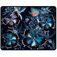 Beautiful Blue Butterflies  Fleece Blanket (medium)  by ArtsyWishy