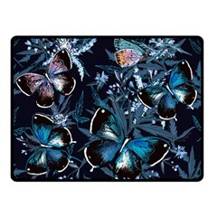 Beautiful Blue Butterflies  Double Sided Fleece Blanket (small)  by ArtsyWishy