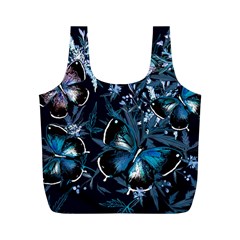 Beautiful Blue Butterflies  Full Print Recycle Bag (m) by ArtsyWishy