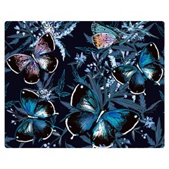 Beautiful Blue Butterflies  Double Sided Flano Blanket (medium)  by ArtsyWishy