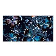 Beautiful Blue Butterflies  Satin Shawl by ArtsyWishy