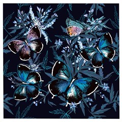 Beautiful Blue Butterflies  Wooden Puzzle Square by ArtsyWishy