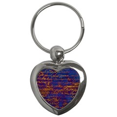 Majestic Purple And Gold Design Key Chain (heart) by ArtsyWishy