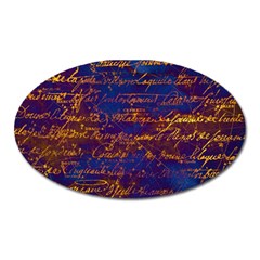 Majestic Purple And Gold Design Oval Magnet by ArtsyWishy