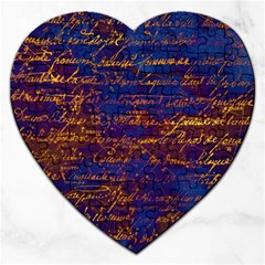 Majestic Purple And Gold Design Jigsaw Puzzle (Heart)