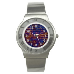 Majestic Purple And Gold Design Stainless Steel Watch by ArtsyWishy