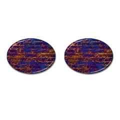 Majestic Purple And Gold Design Cufflinks (Oval)