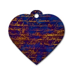 Majestic Purple And Gold Design Dog Tag Heart (One Side)