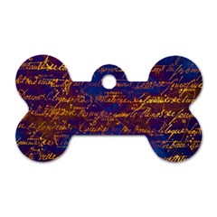 Majestic Purple And Gold Design Dog Tag Bone (One Side)